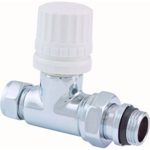 Vanne préparée thermostatique luxe 1/2" x 15 mm (M22) compression, droit, chrome