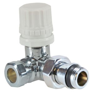 Vanne thermostatique luxe 1/2" x 15 mm (M22) compression, coudé droite, chrome