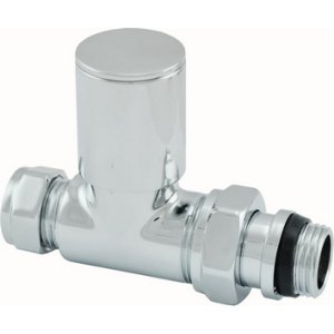 Vanne radiateur luxe 1/2" x 15 mm (M22) compression droit, chrome