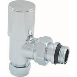 Vanne radiateur luxe 1/2" x 15 mm (M22) compression coudé, chrome